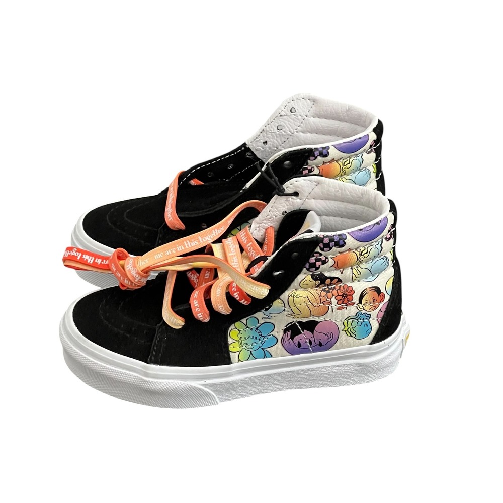Vans Sk8-Hi Cultivate Care Kids 10.5 Black Multi High Top Sneakers VN000D5F8C3 - Picture 5 of 12
